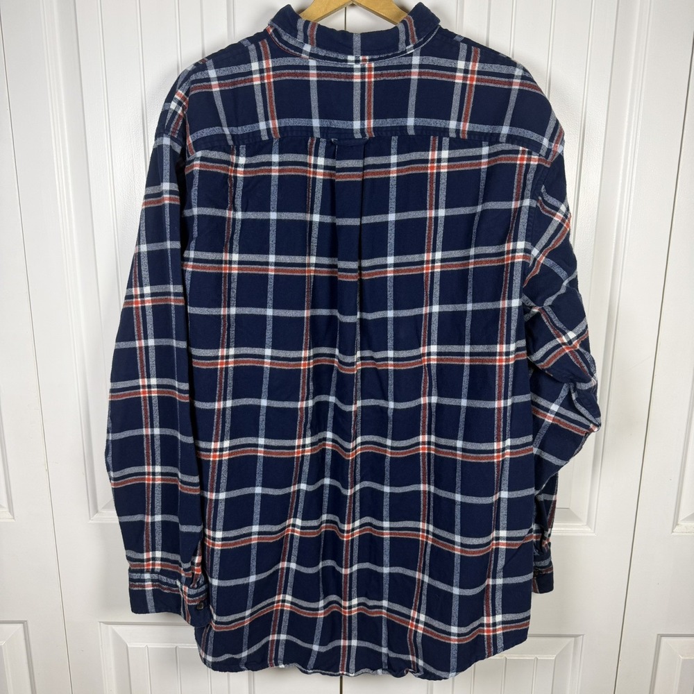 LANDS' END Big Men 3XL Traditional Fit Plaid Flagship Flannel Shirt Classic - Picture 4 of 10